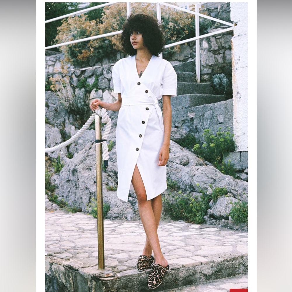 Nanushka white dress with buttons